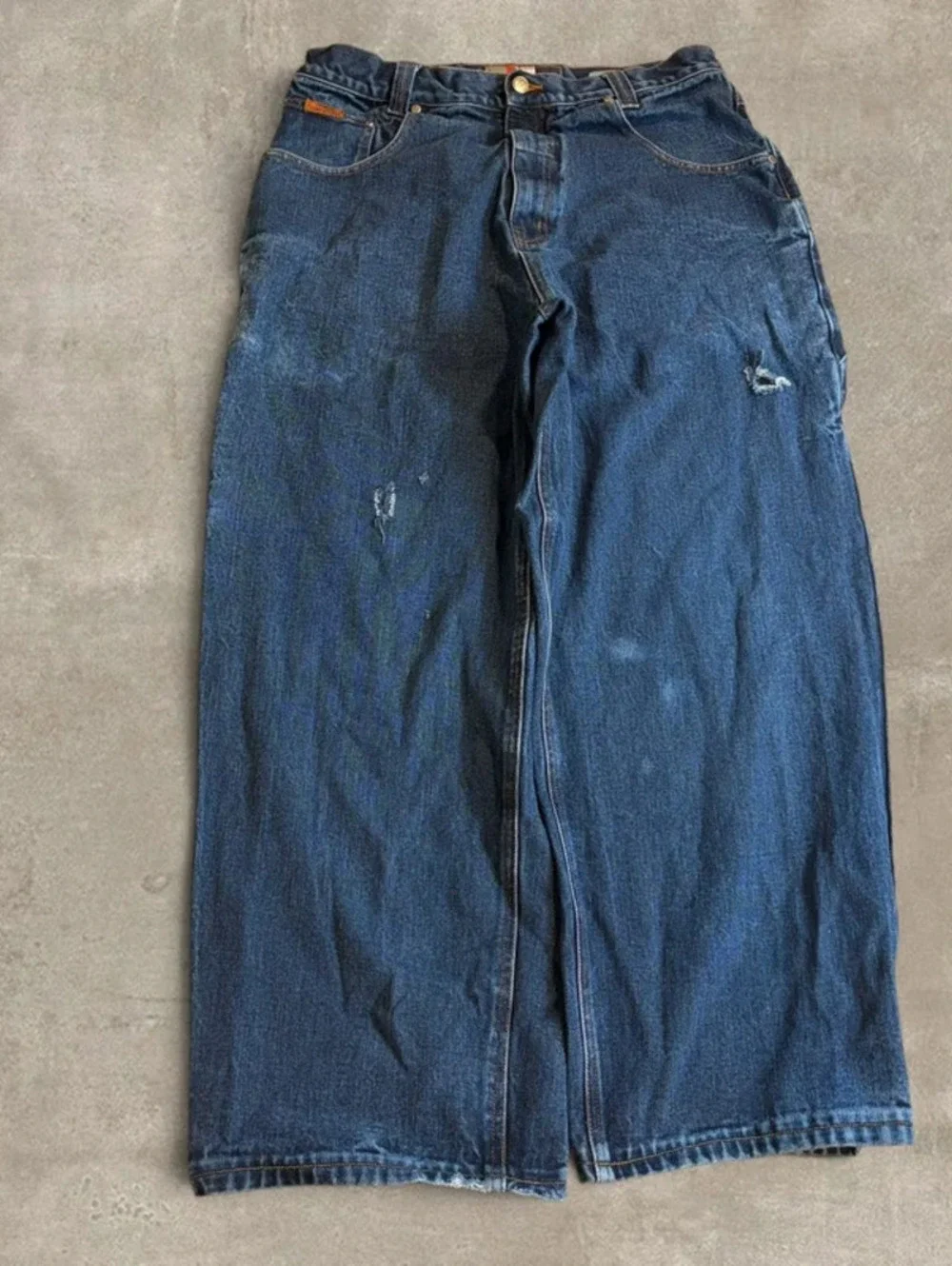 Vintage Headzup Super Baggy Jeans 36x33 Dark Wash Skater Wide Leg Y2K JNCO Style